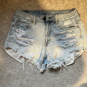 American Eagle distressed hi rise denim shorts